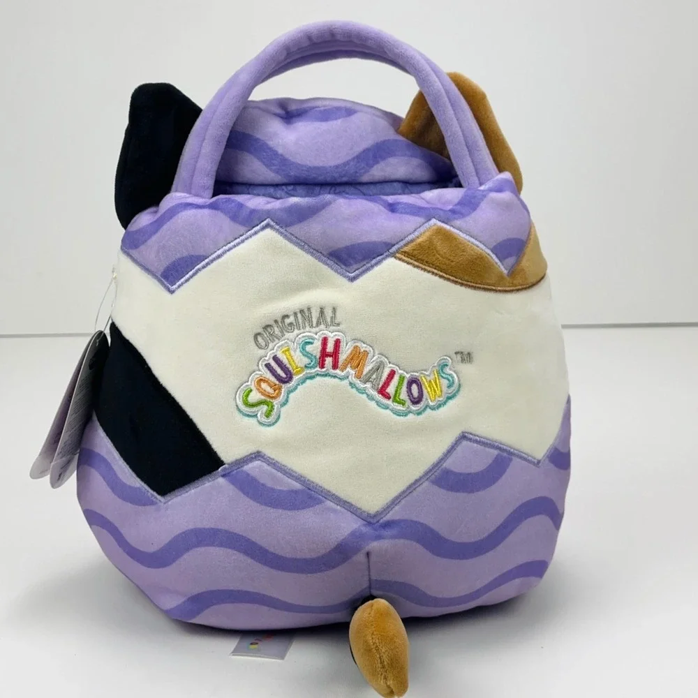 Squishmallows Cam the Cat Easter Basket Purple Wavy Plush Calico JWC3295 NEW